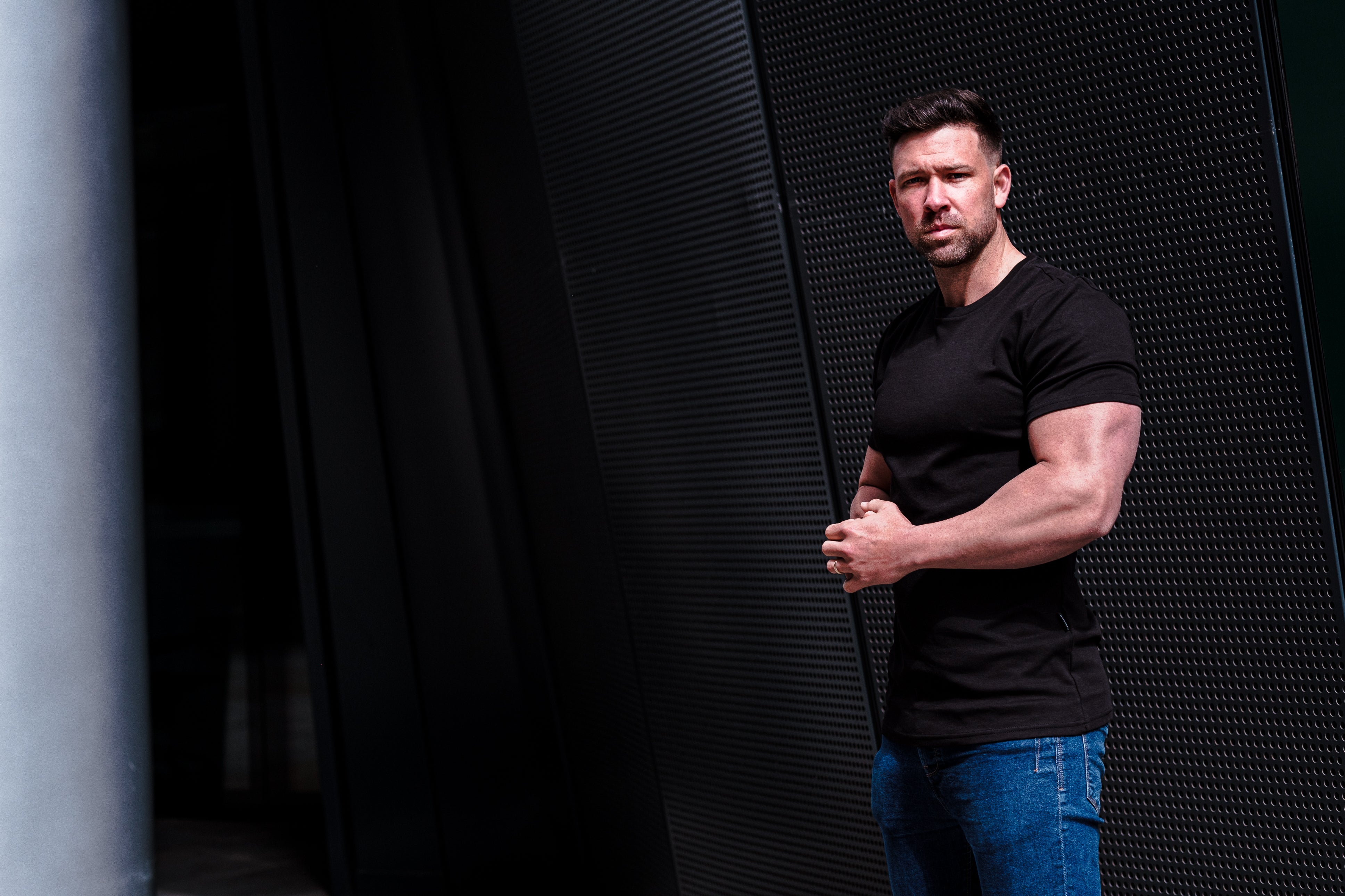 Branded Tight-Fit T-Shirt Intensity for Men | Gym Aesthetics