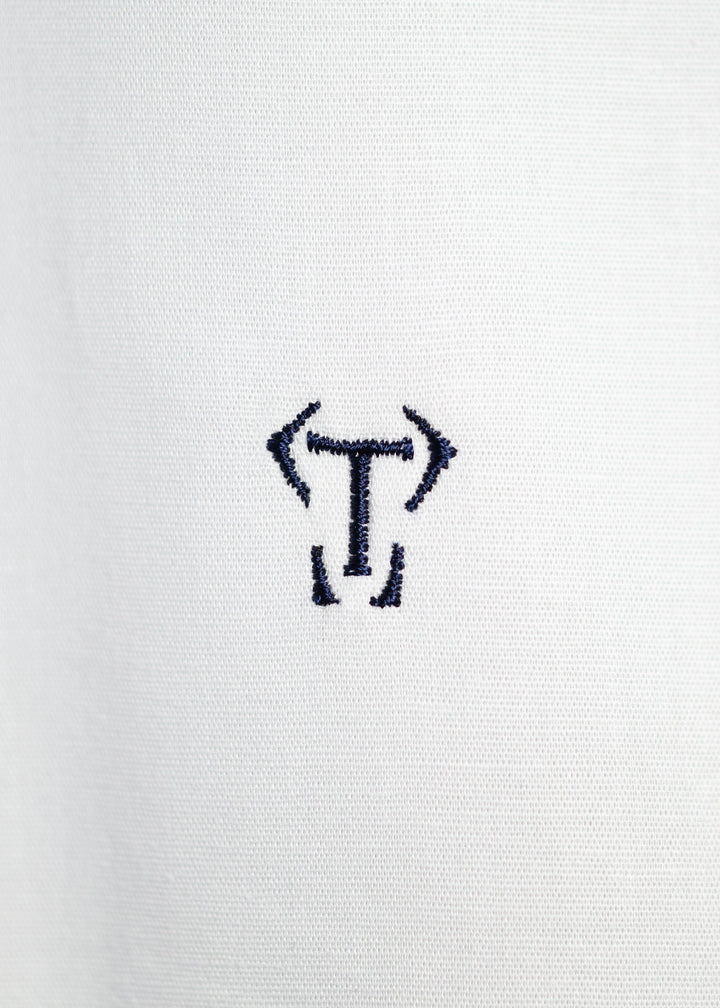 White Short Sleeve Tapered Fit Bodybuilder Shirt