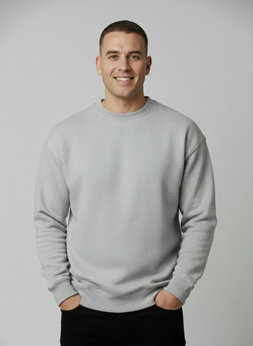 Relaxed Taper Sweater - Light Grey