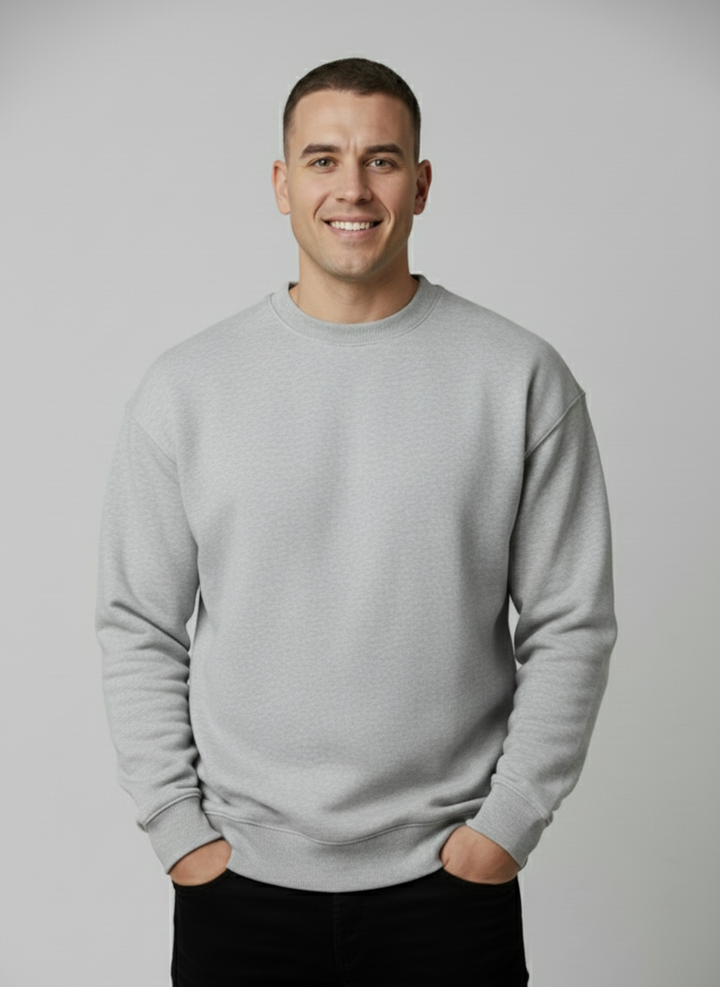 Relaxed Taper Sweater - Light Grey