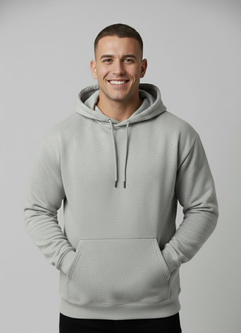 Relaxed Taper Pullover Hoodie - Light Grey