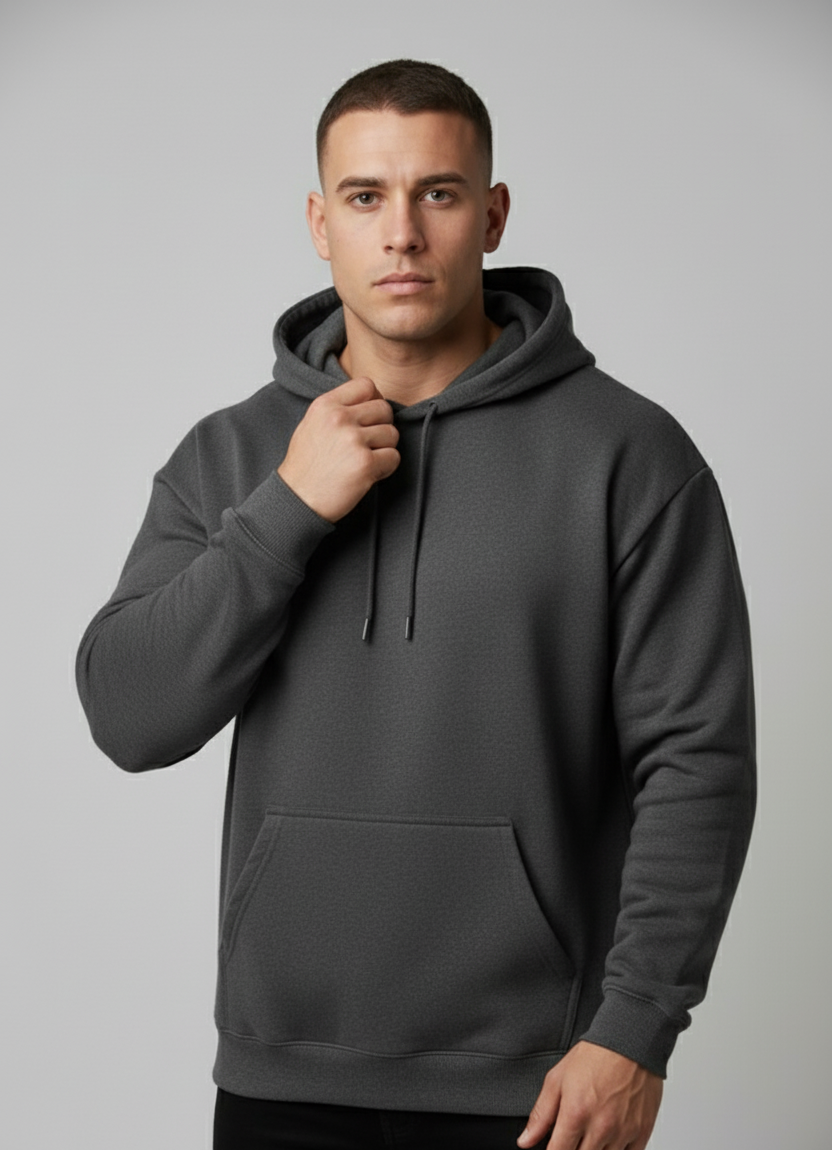 Relaxed Taper Pullover Hoodie - Dark Grey