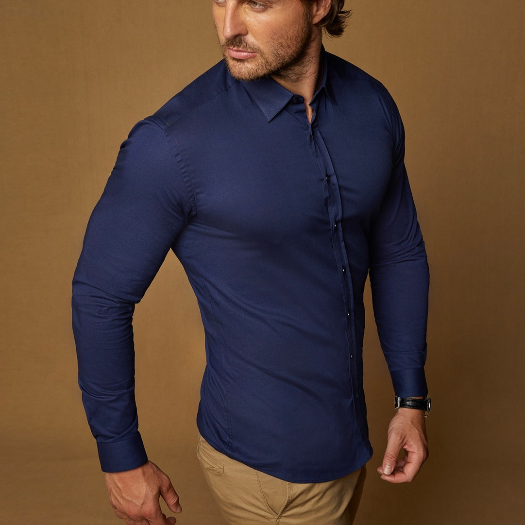 Athletic fit button up hot sale shirts