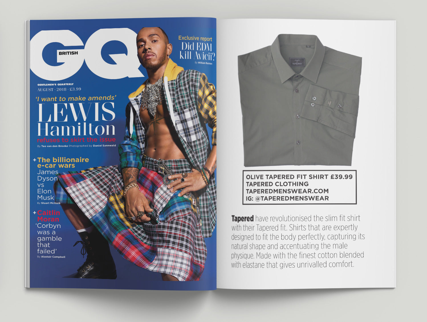 Tapered menswear feature in British GQ