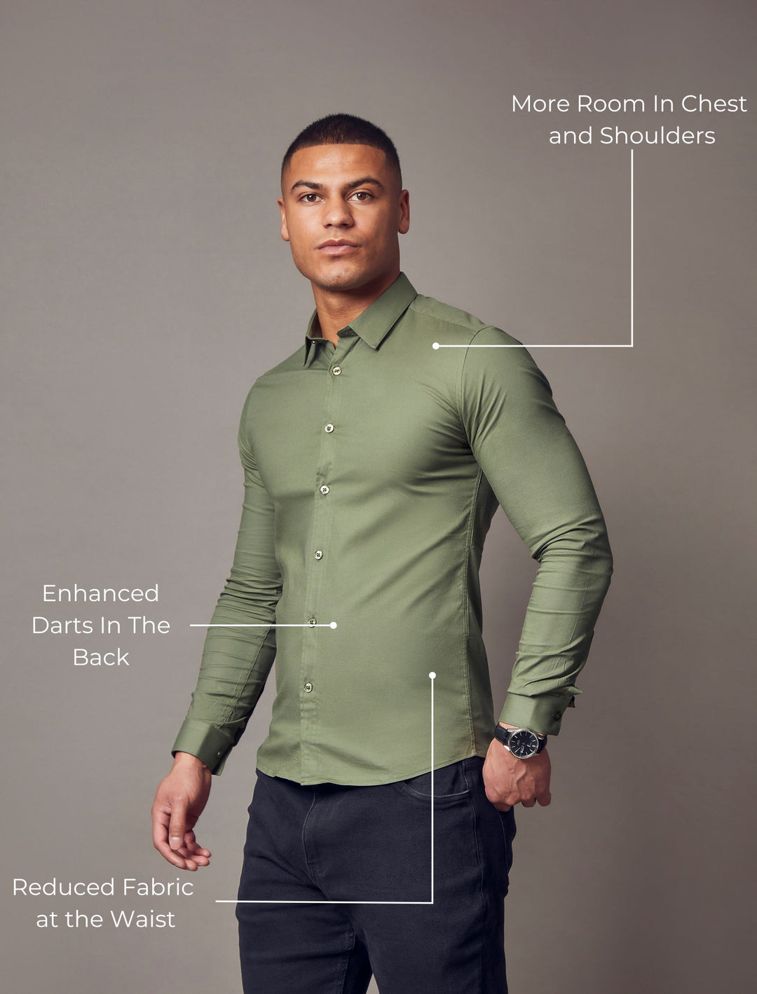 Olive Tapered Fit Shirt