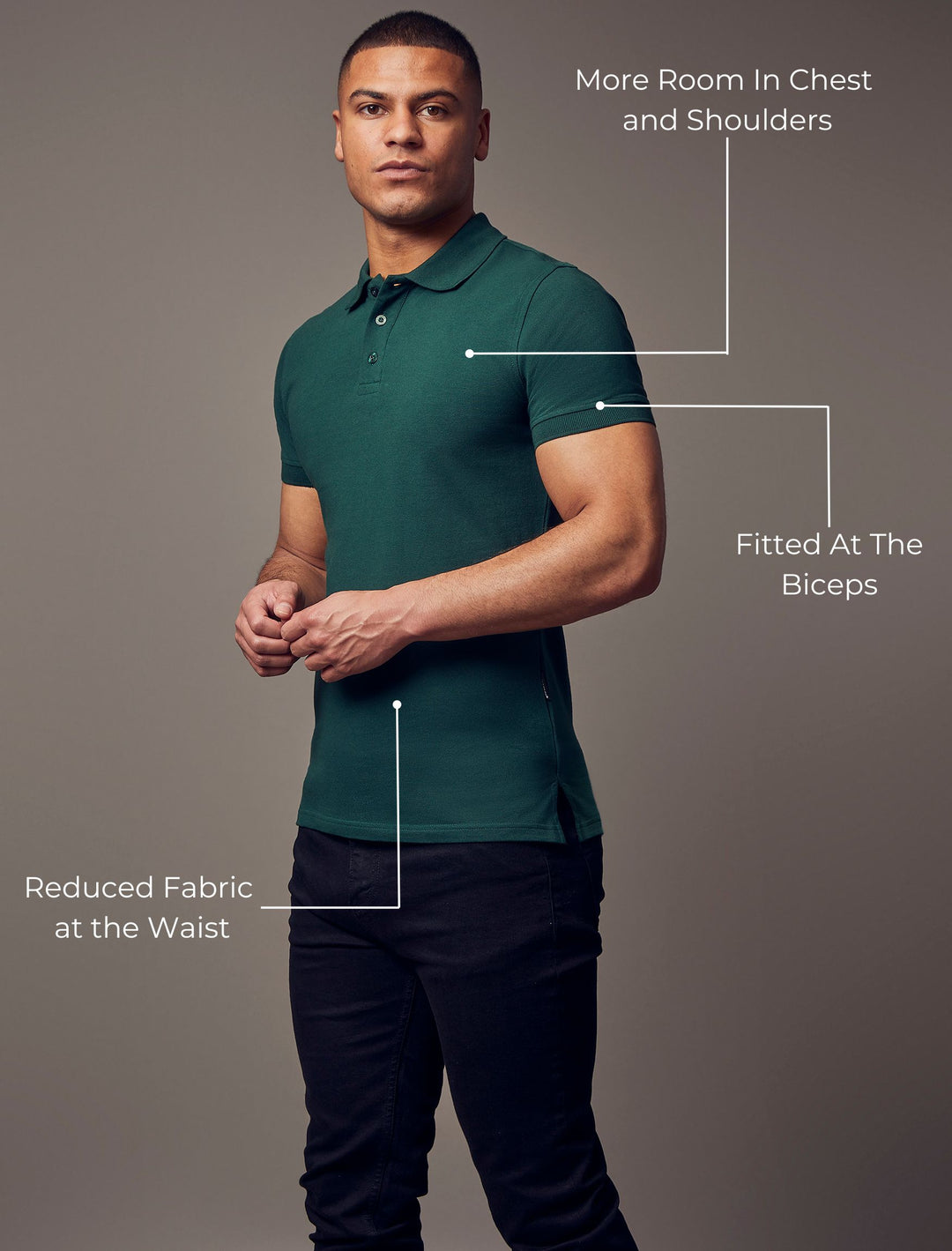Short Sleeve Green Tapered Fit Polo Shirt