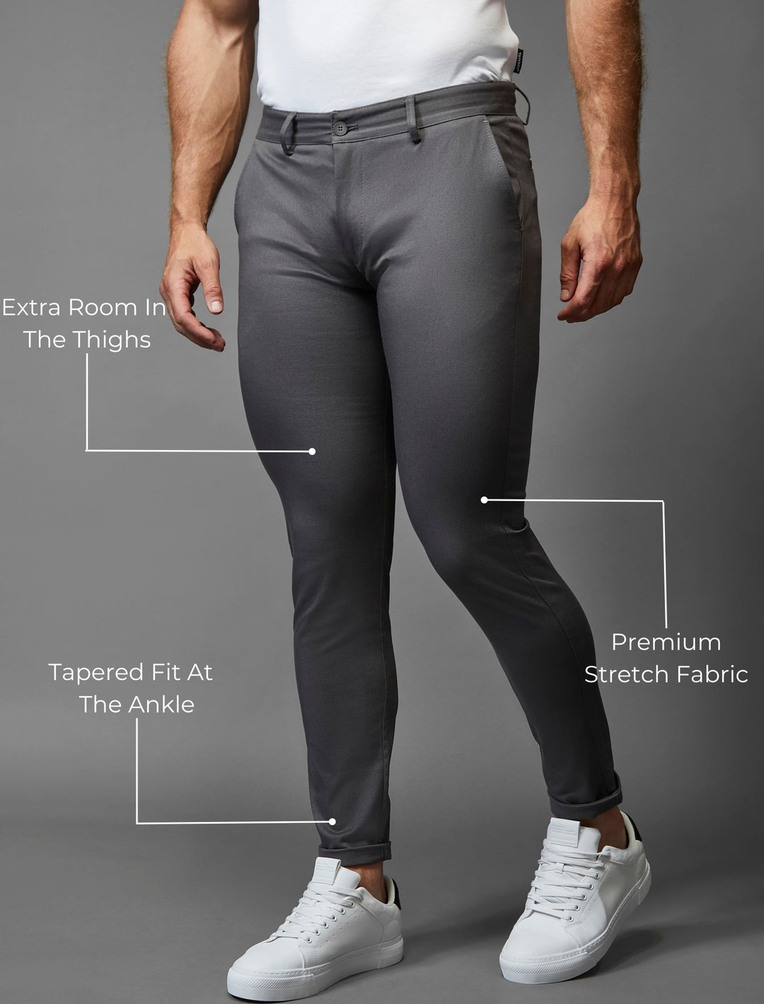 Grey Tapered Fit Chinos