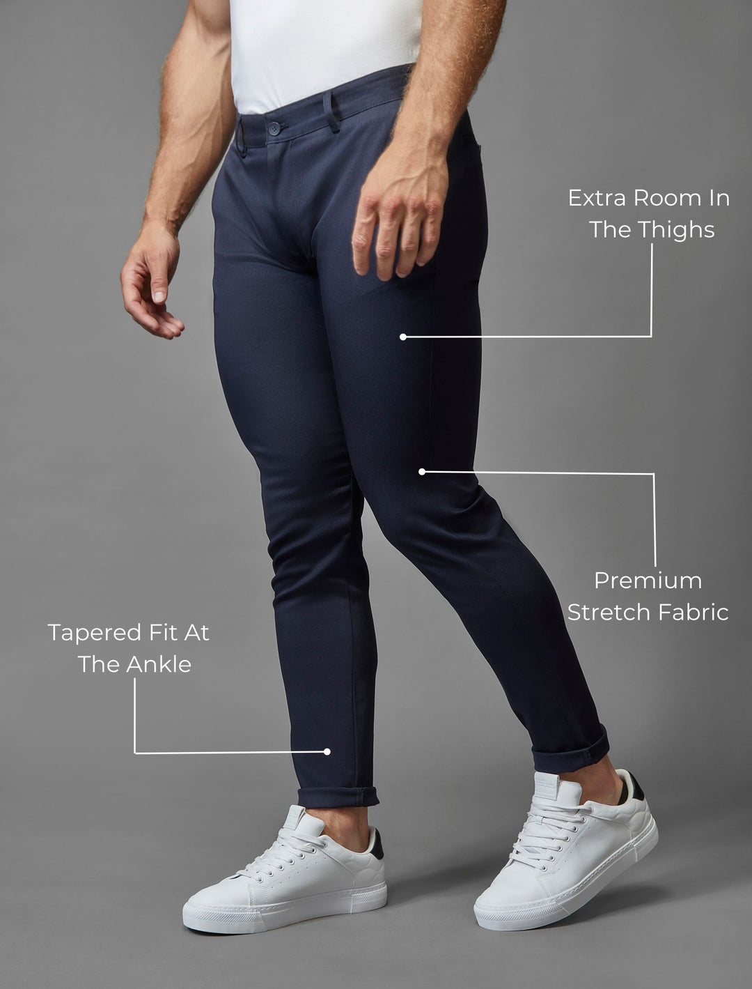 Navy Tapered Fit Chinos