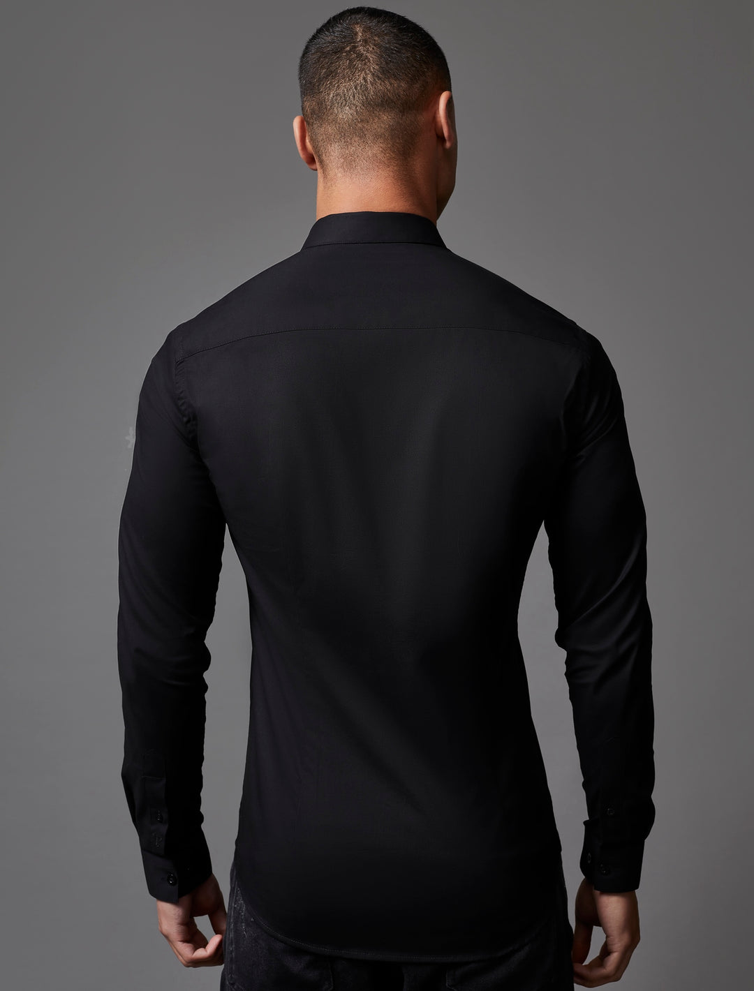 Black Tapered Fit Shirt