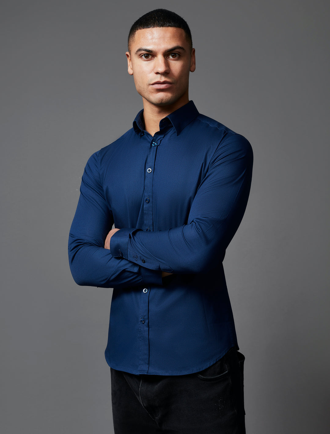 Navy Tapered Fit Shirt