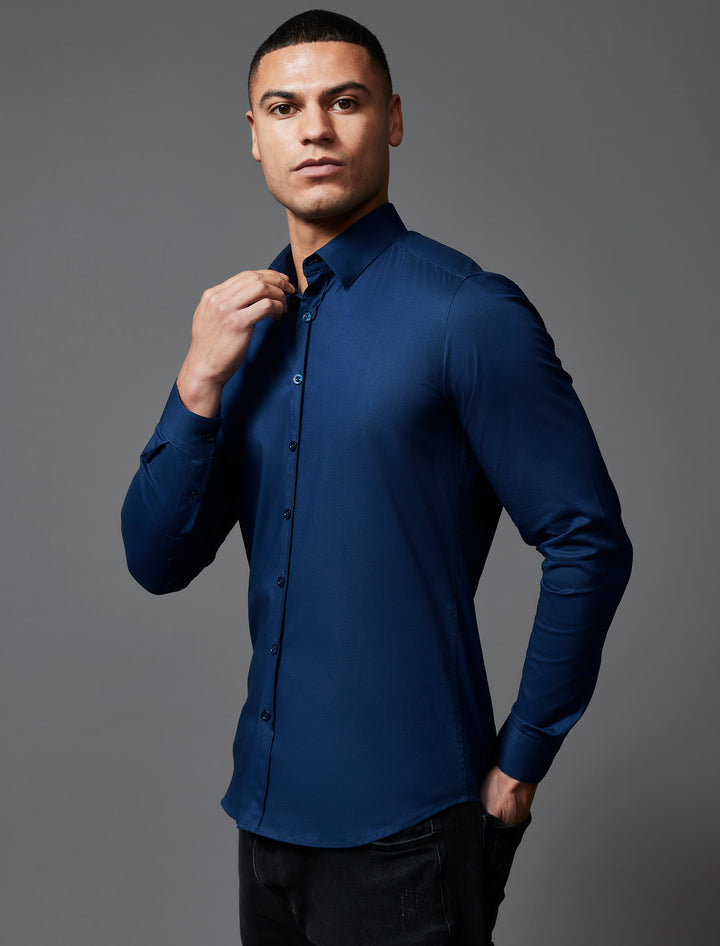 Navy Tapered Fit Shirt