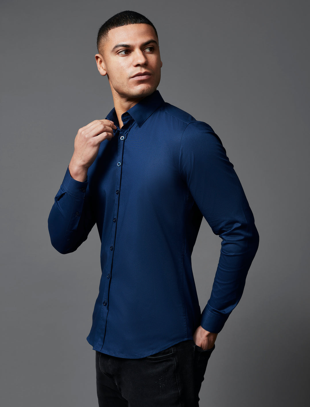 Navy Tapered Fit Shirt