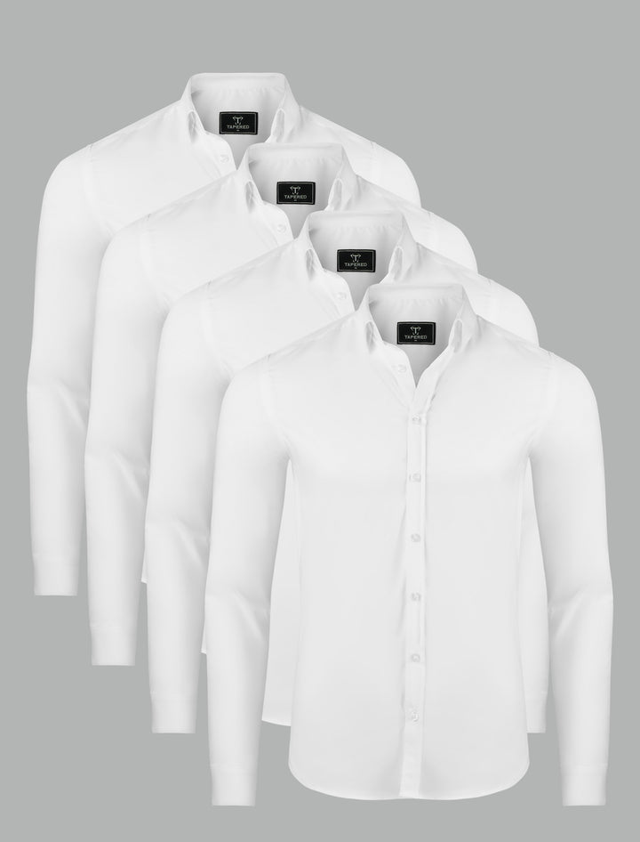 White Tapered Fit Shirt Pack