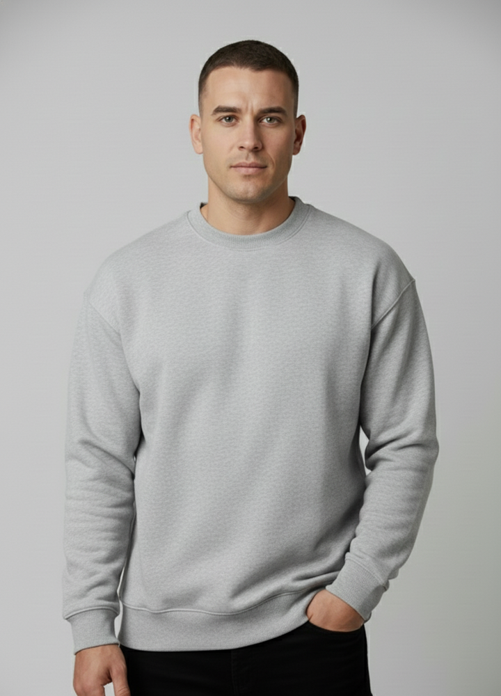 Relaxed Taper Sweater - Light Grey