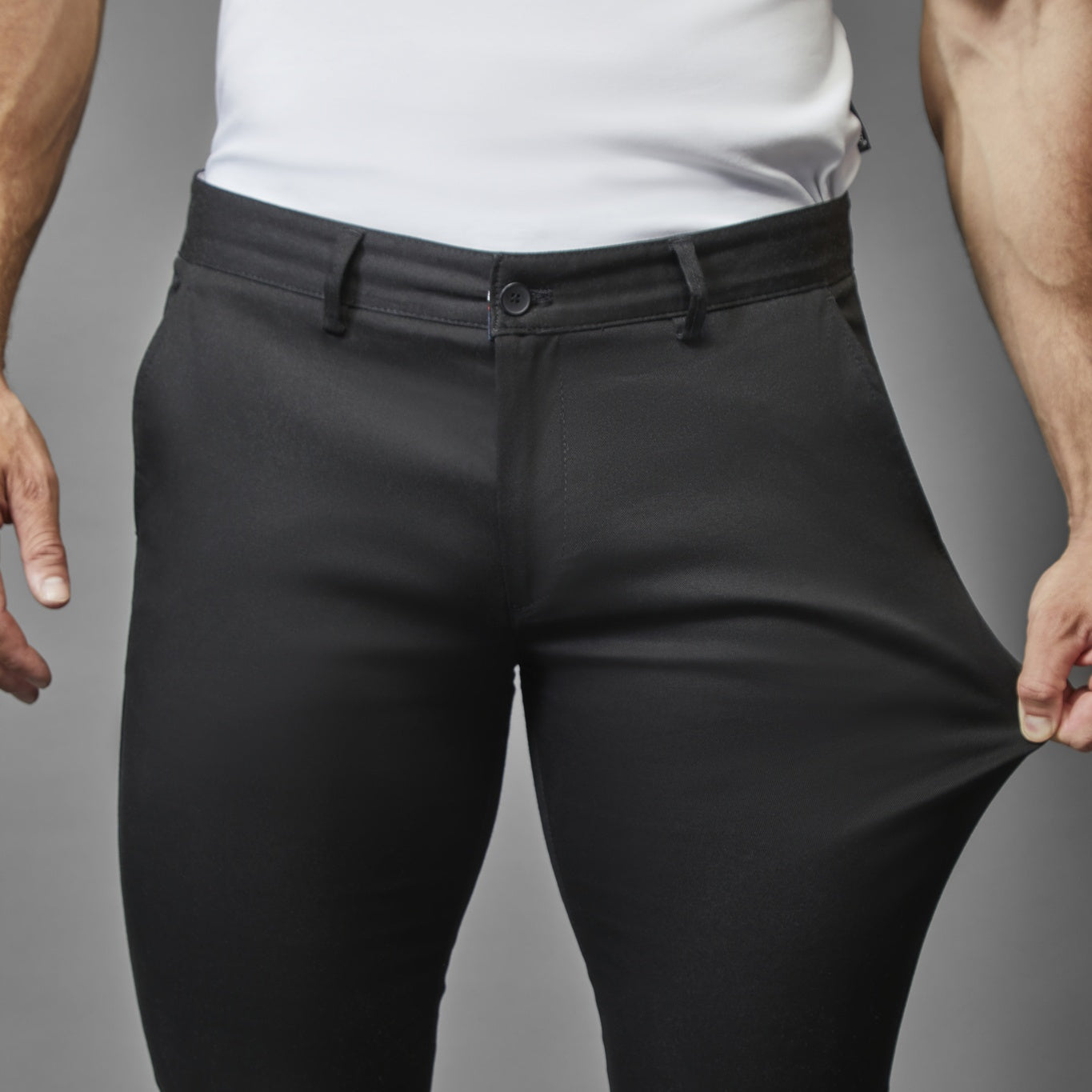 Navy Athletic Fit Stretch Tapered Chinos | Tapered Menswear