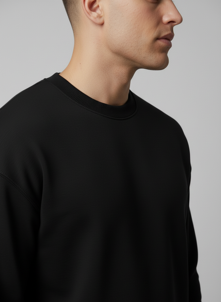 Relaxed Taper Sweater - Black