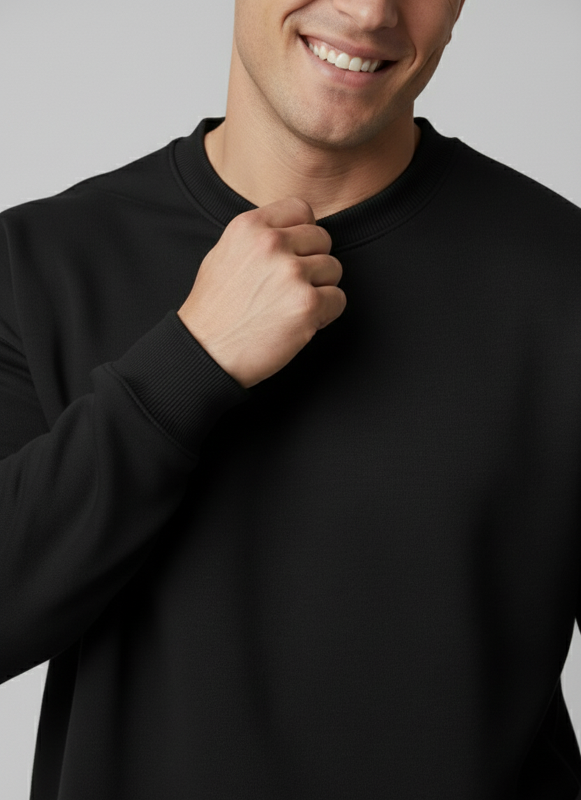 Relaxed Taper Sweater - Black