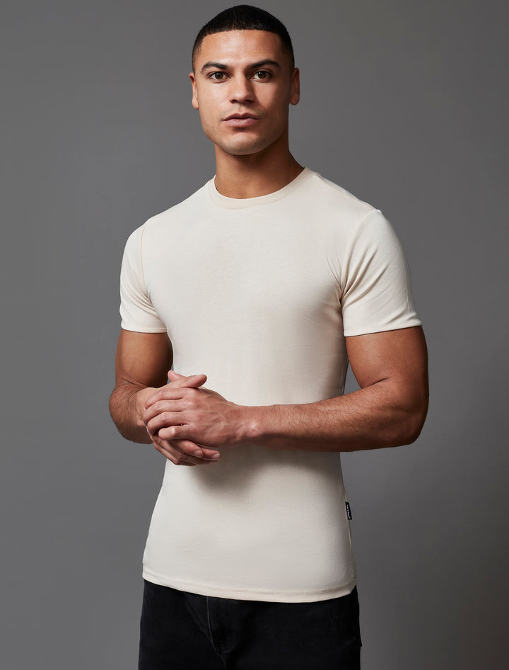 Beige Tapered Fit T-Shirt