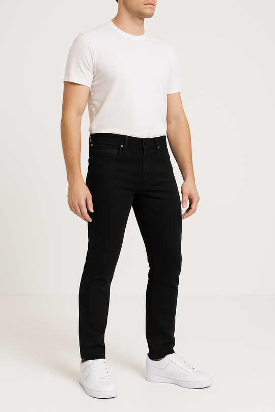 Black Tapered Fit Jeans