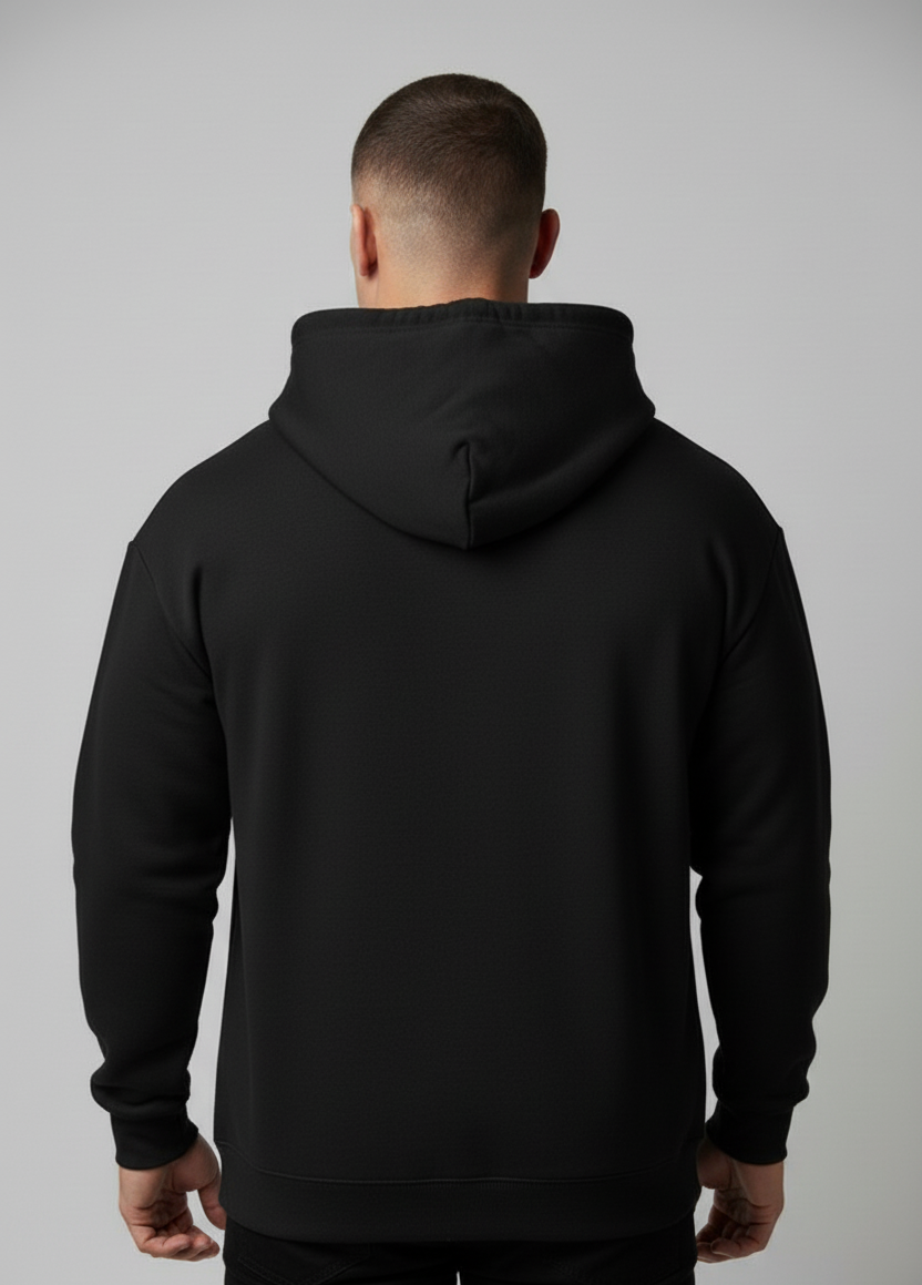 Relaxed Taper Pullover Hoodie - Black