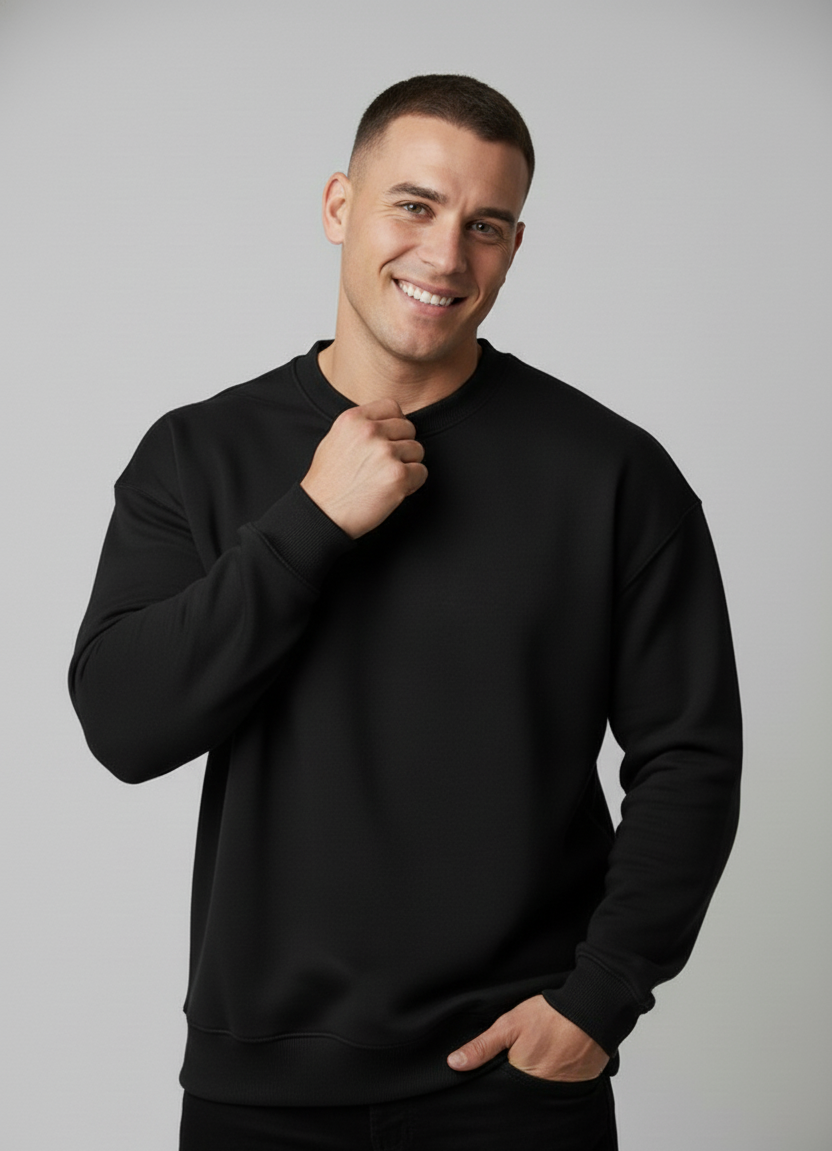 Relaxed Taper Sweater - Black