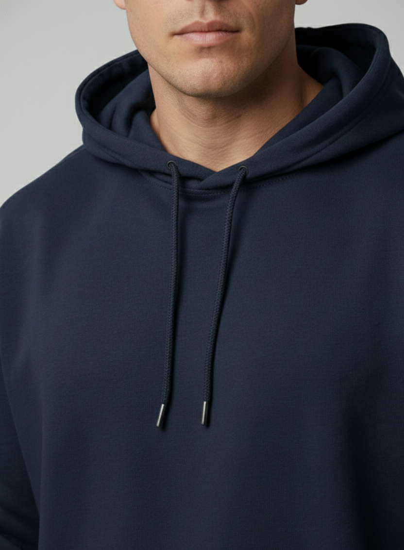 Relaxed Taper Pullover Hoodie - Navy