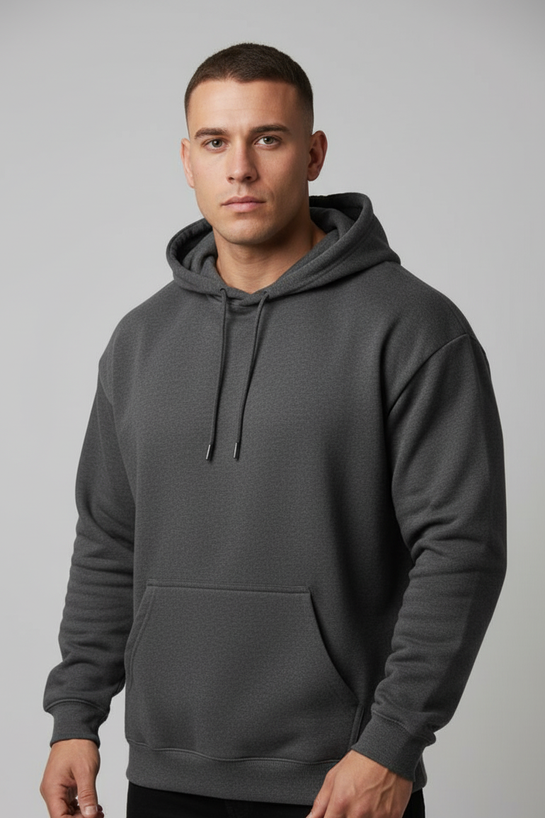 Relaxed Taper Pullover Hoodie - Dark Grey