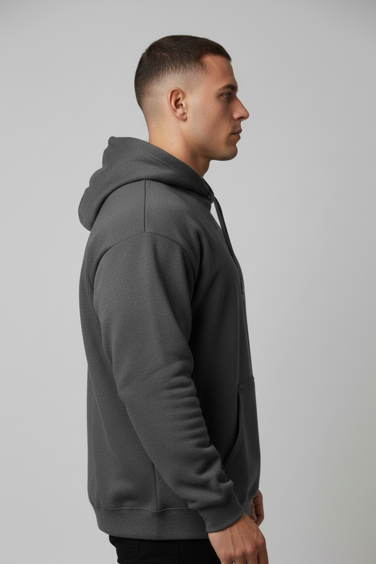 Relaxed Taper Pullover Hoodie - Dark Grey