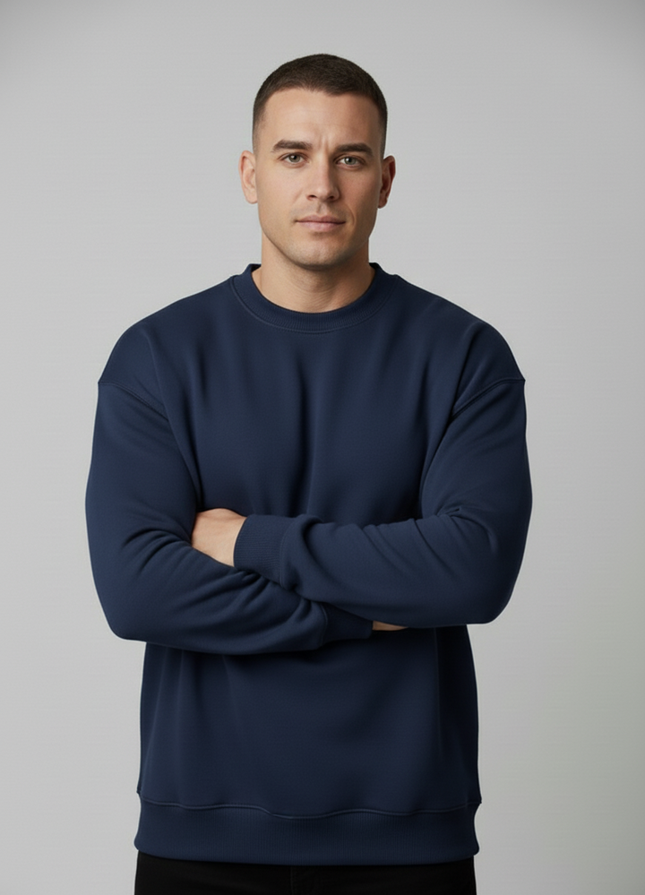 Relaxed Taper Sweater - Navy