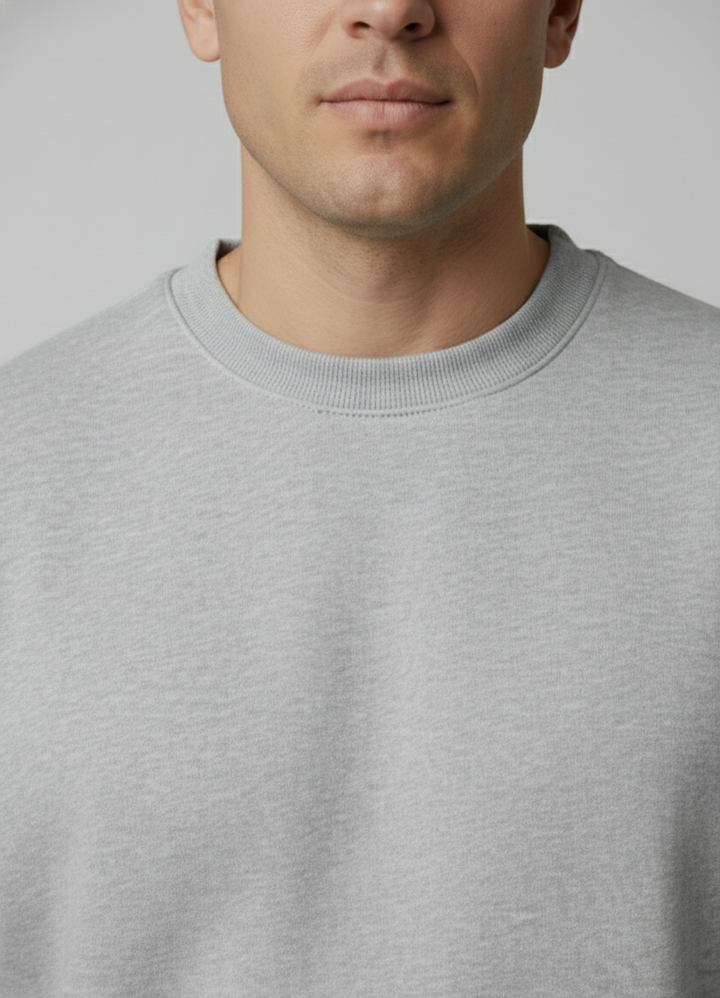 Relaxed Taper Sweater - Light Grey