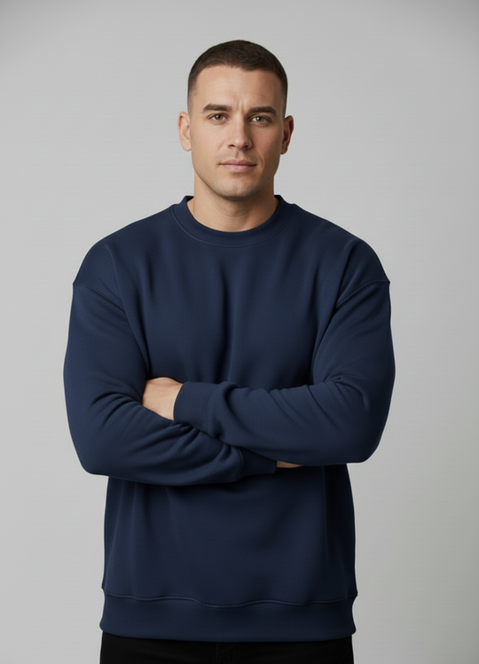 Relaxed Taper Sweater - Navy