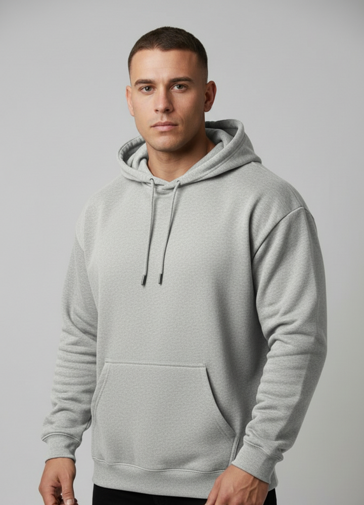 Relaxed Taper Pullover Hoodie - Light Grey