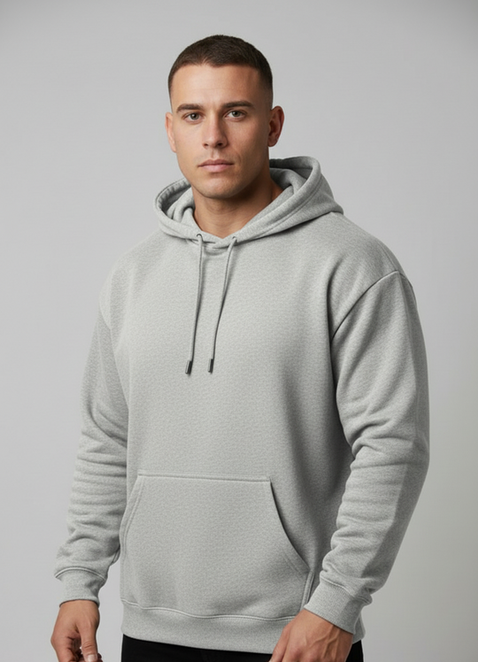 Relaxed Taper Pullover Hoodie - Light Grey