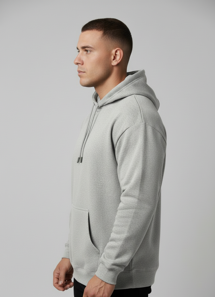 Relaxed Taper Pullover Hoodie - Light Grey