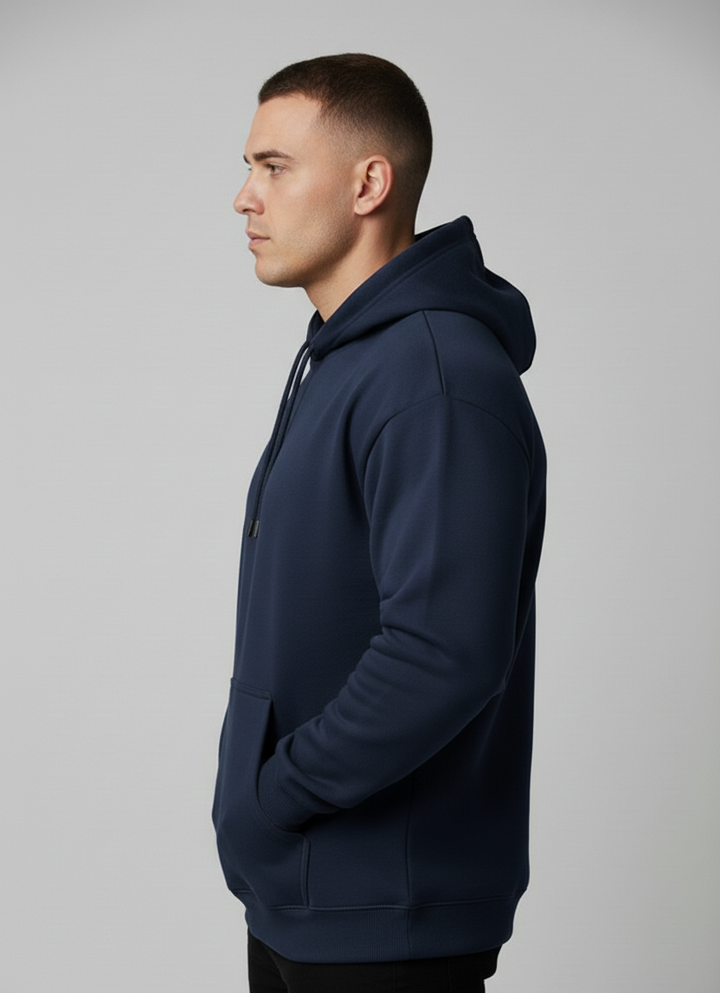 Relaxed Taper Pullover Hoodie - Navy