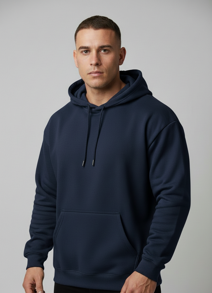 Relaxed Taper Pullover Hoodie - Navy