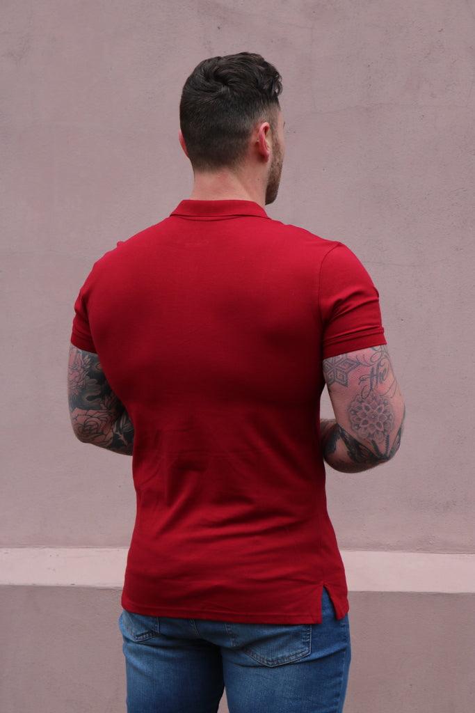 Burgundy Muscle Fit Polo short sleeve