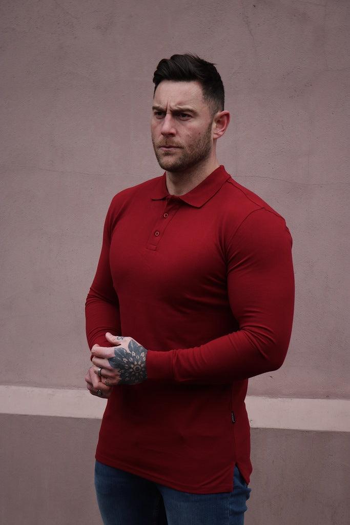 Burgundy Muscle Fit Polo