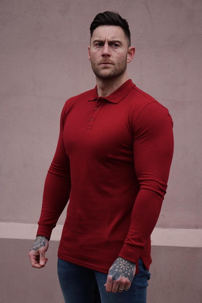 Burgundy polo muscle fit