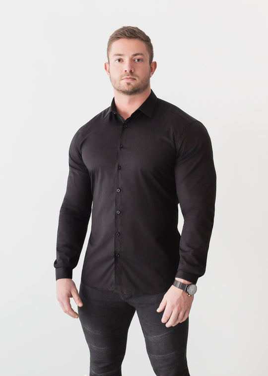 Black Tapered Fit Bodybuilder Shirt