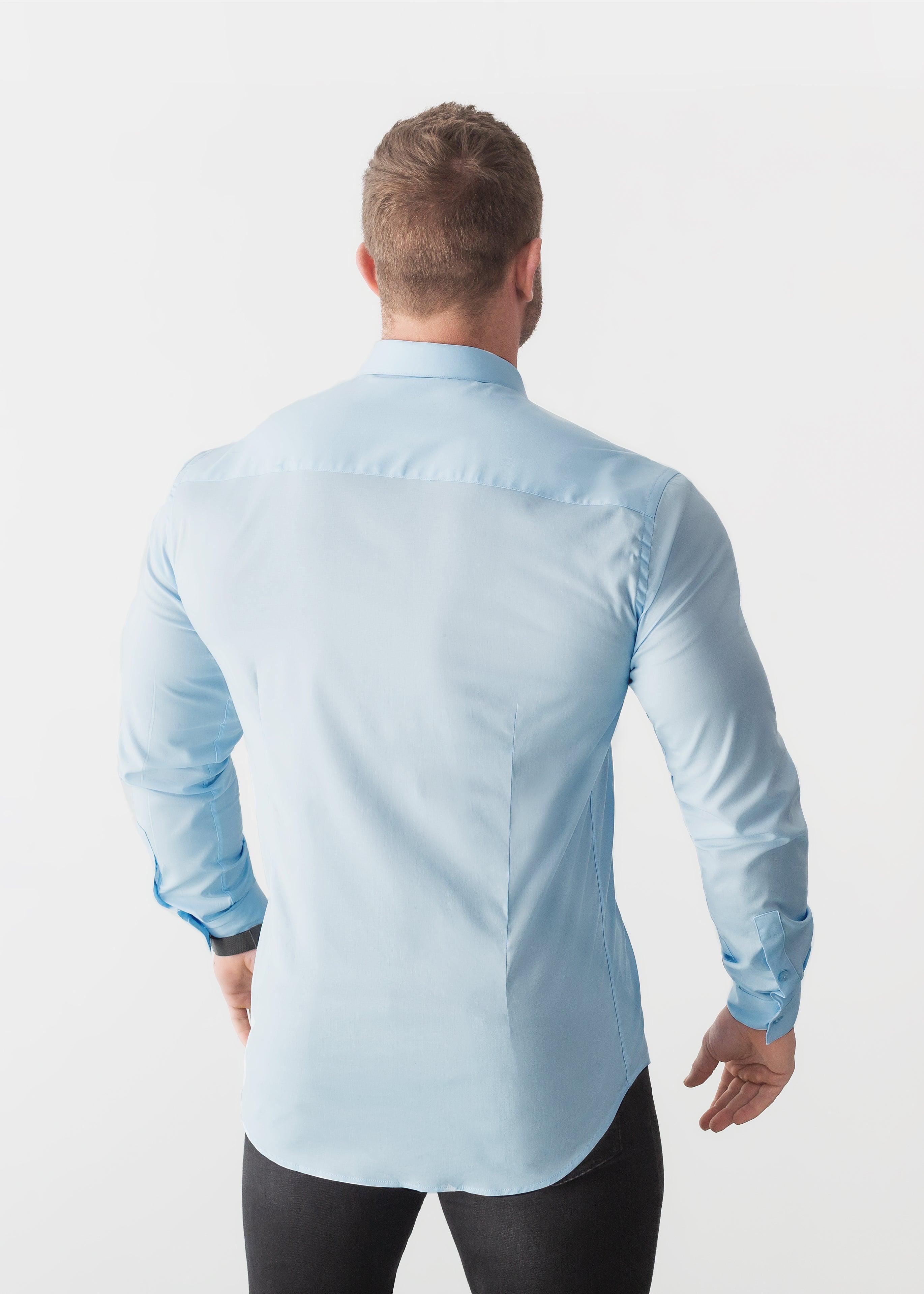 Light Blue Tapered Fit Shirt Muscle Fitted Tapered Menswear