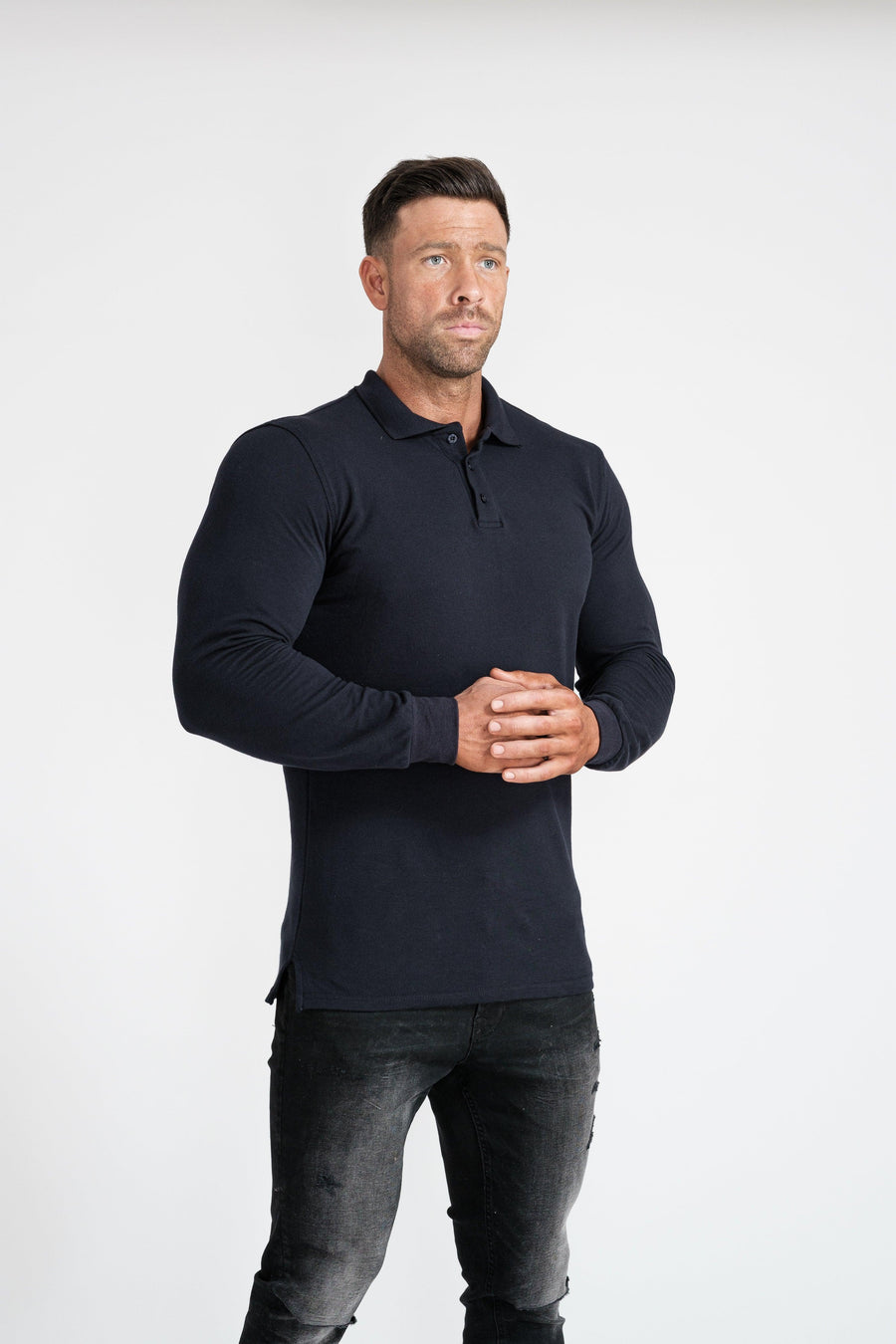 Navy Tapered Fit Polo Shirt - Tapered Polo Shirts | Tapered Menswear