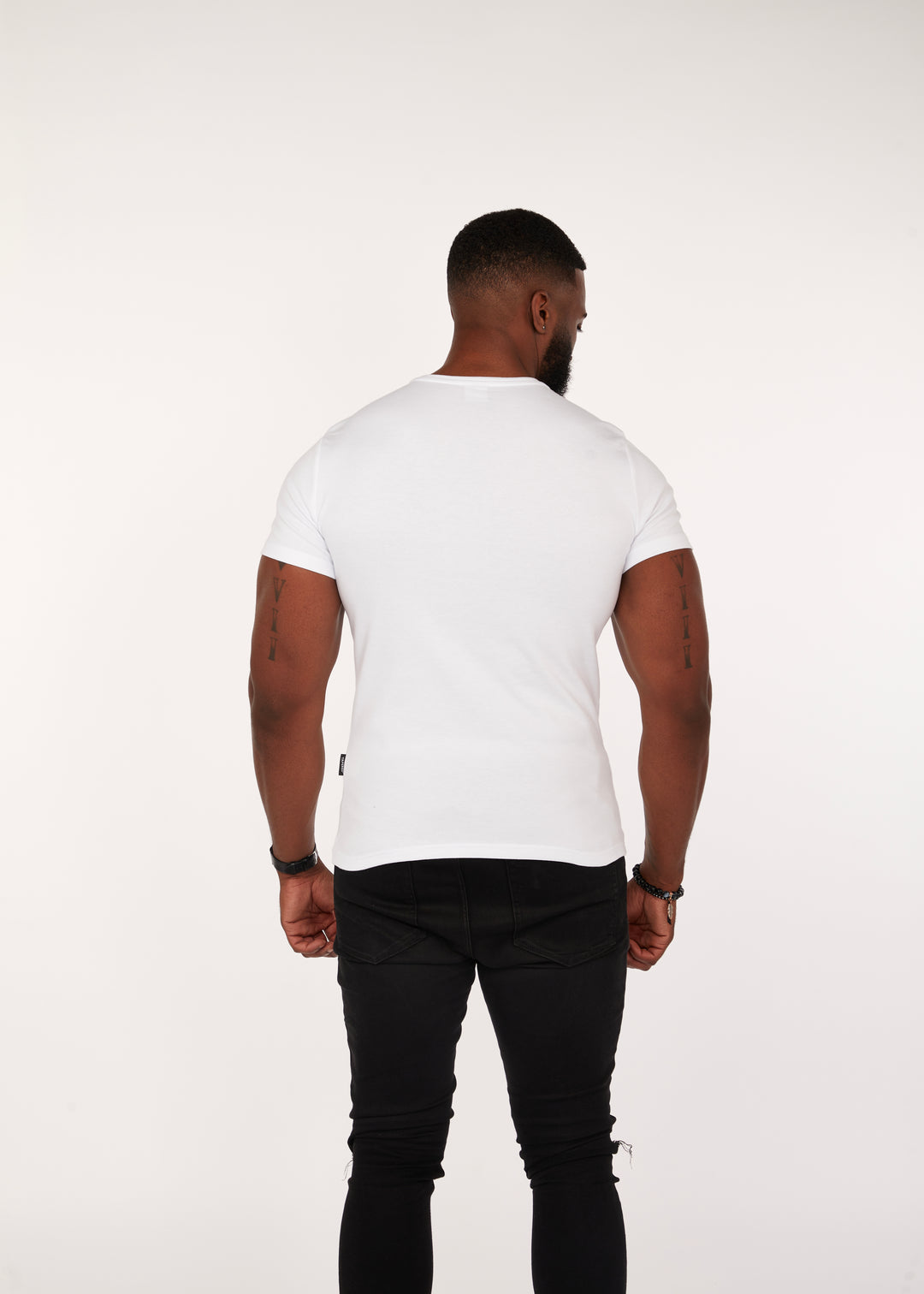  White Tapered Fit Short Sleeve Henley. A Proportionally Fitted and Muscle Fit henley. The best henley for muscular guys.