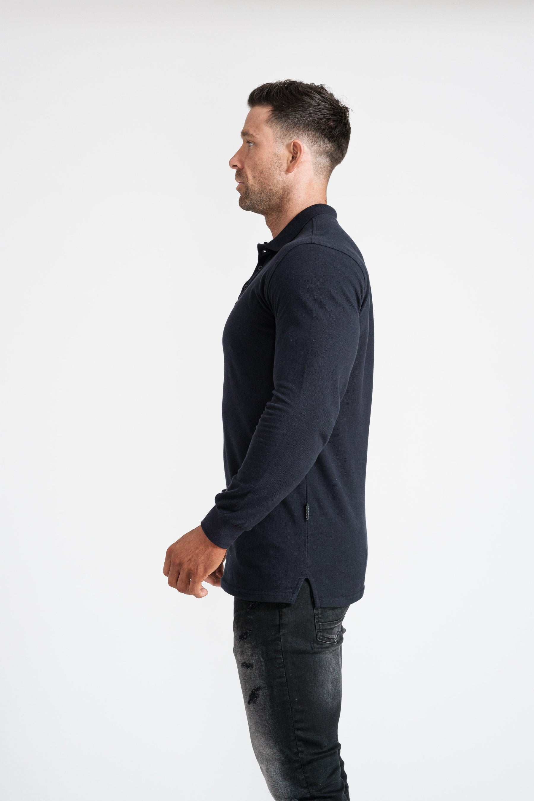 Navy Tapered Fit Polo Shirt - Tapered Polo Shirts | Tapered Menswear