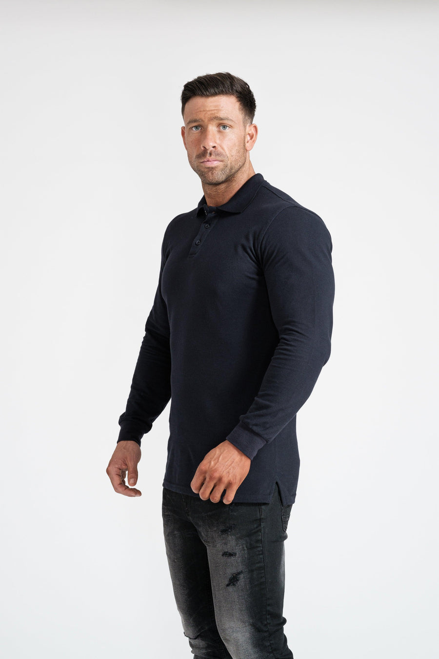 Navy Tapered Fit Polo Shirt - Tapered Polo Shirts | Tapered Menswear