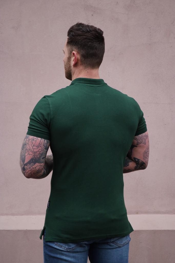 short sleeve athletic fit polo in green